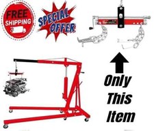 Heavy Duty Engine Hoist Leveler Cherry Picker Shop Crane Load Lift Tool 1500 Lbs