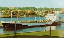 Poe Lock The Canadian Tanker Eastern Shell Maria Michigan Vintage Postcard