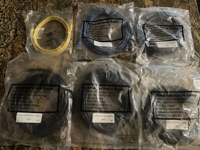 Lot of 6 - CAT.5E UTP Non-Booted 350MHz Ethernet Cable 4 x 15FT 1 x 5FT 1 x 3FT