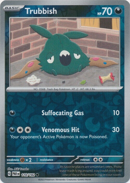 Pokemon - Trubbish 116/182 - Reverse Holo - Paradox Rift - NM/M
