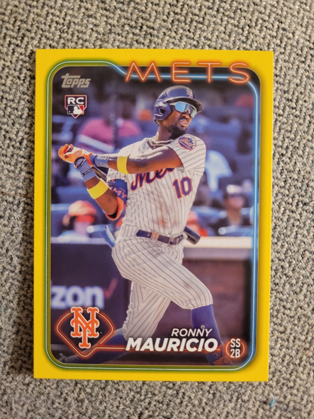 2024 Topps Series 1 #224 YELLOW PARALLEL Ronny Mauricio Rookie NY Mets RC