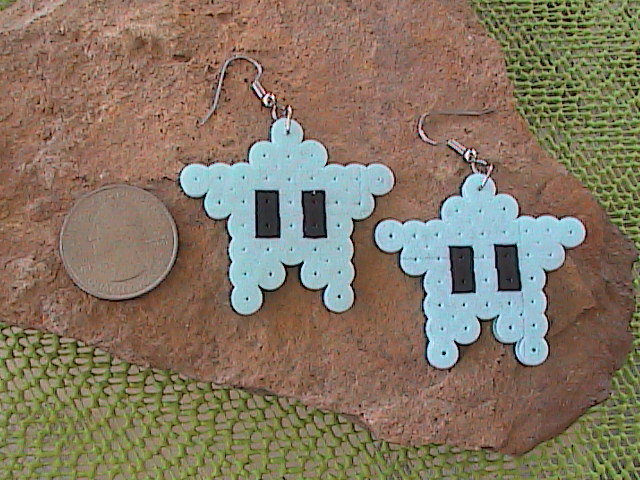Perler Bead Mario Stars Dangle Earrings UK