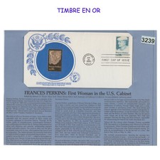 3239 ETATS UNIS USA TIMBRE 1980 N°1280 ENVELOPPE 1er Jour avec TIMBRE en OR - Go