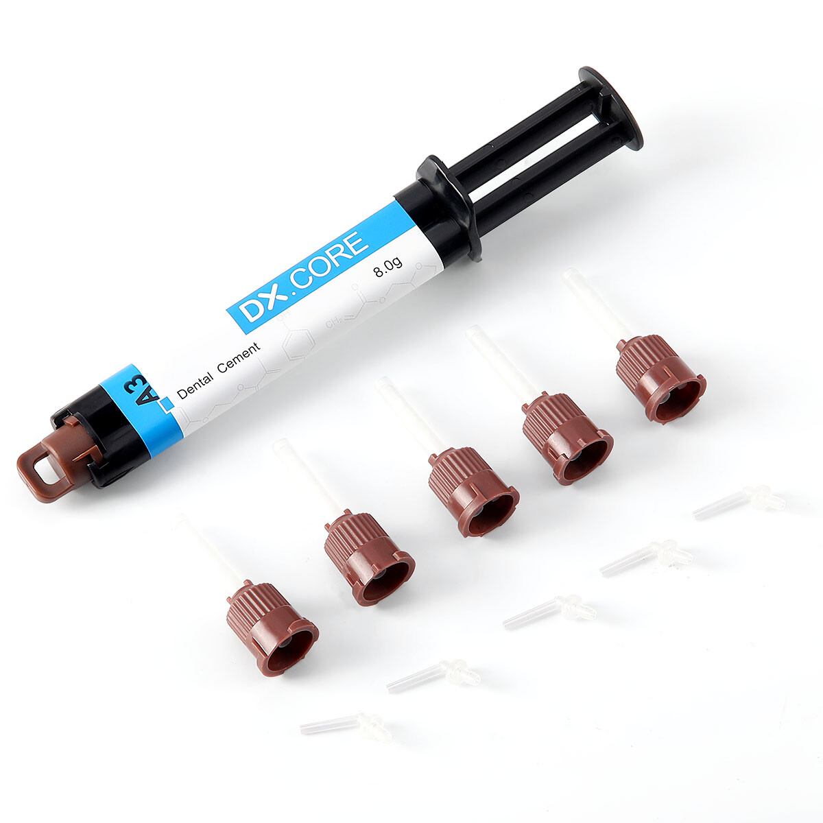 Dental Dual Cure Light & Self Cure Composite Resin Core Buildup A2/A3 & 5 tips