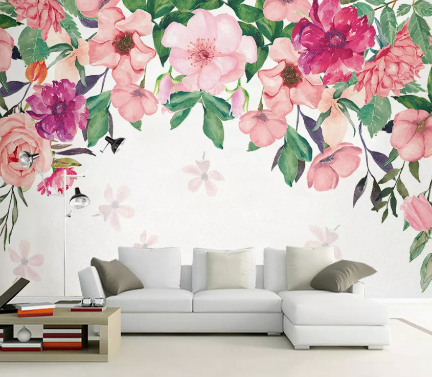 3D Pink Peach Blossom 10747NA Wallpaper Wall Mural Removable Self-adhesive Fay