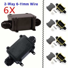 6PCS Outdoor IP68 Waterproof Junction Box 2Way 6-11mm Wire Range Cable Connector