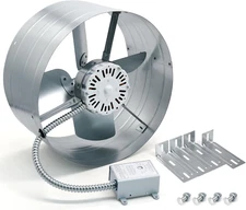 15" Gable Mount Vent Attic Fan, Exhaust Ventilation Fan with Adjustable Thermost