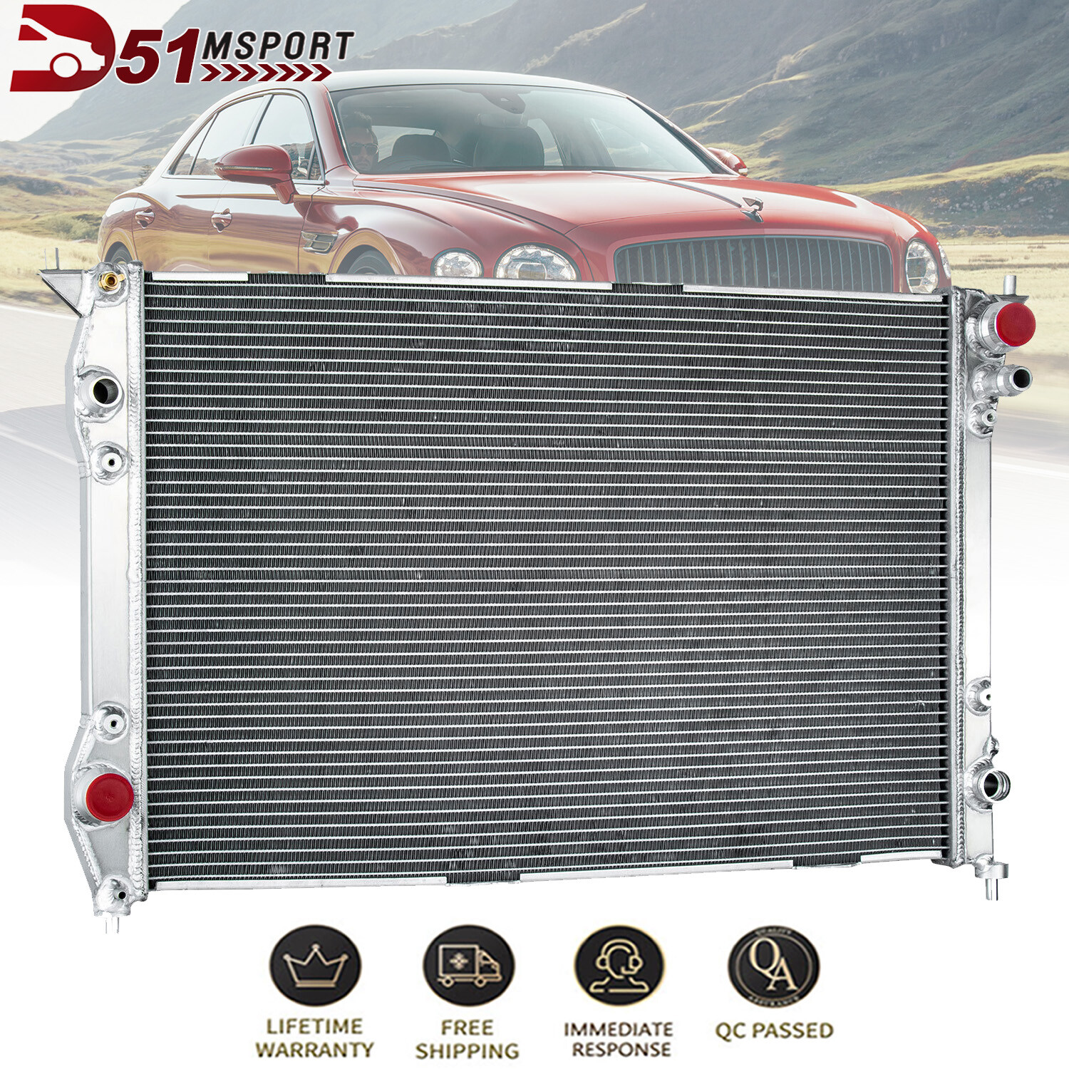 Radiator For 2013-2019 Bentley Continental Flying Spur GT GTC 4.0L V8 #4W0121253