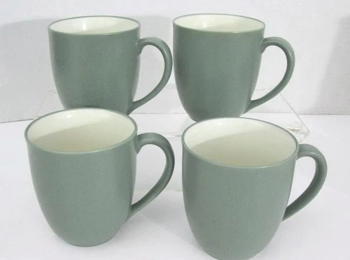 Set of 4 Noritake Colorwave 12 Oz Coffee Mugs Green In #8485 Pattern