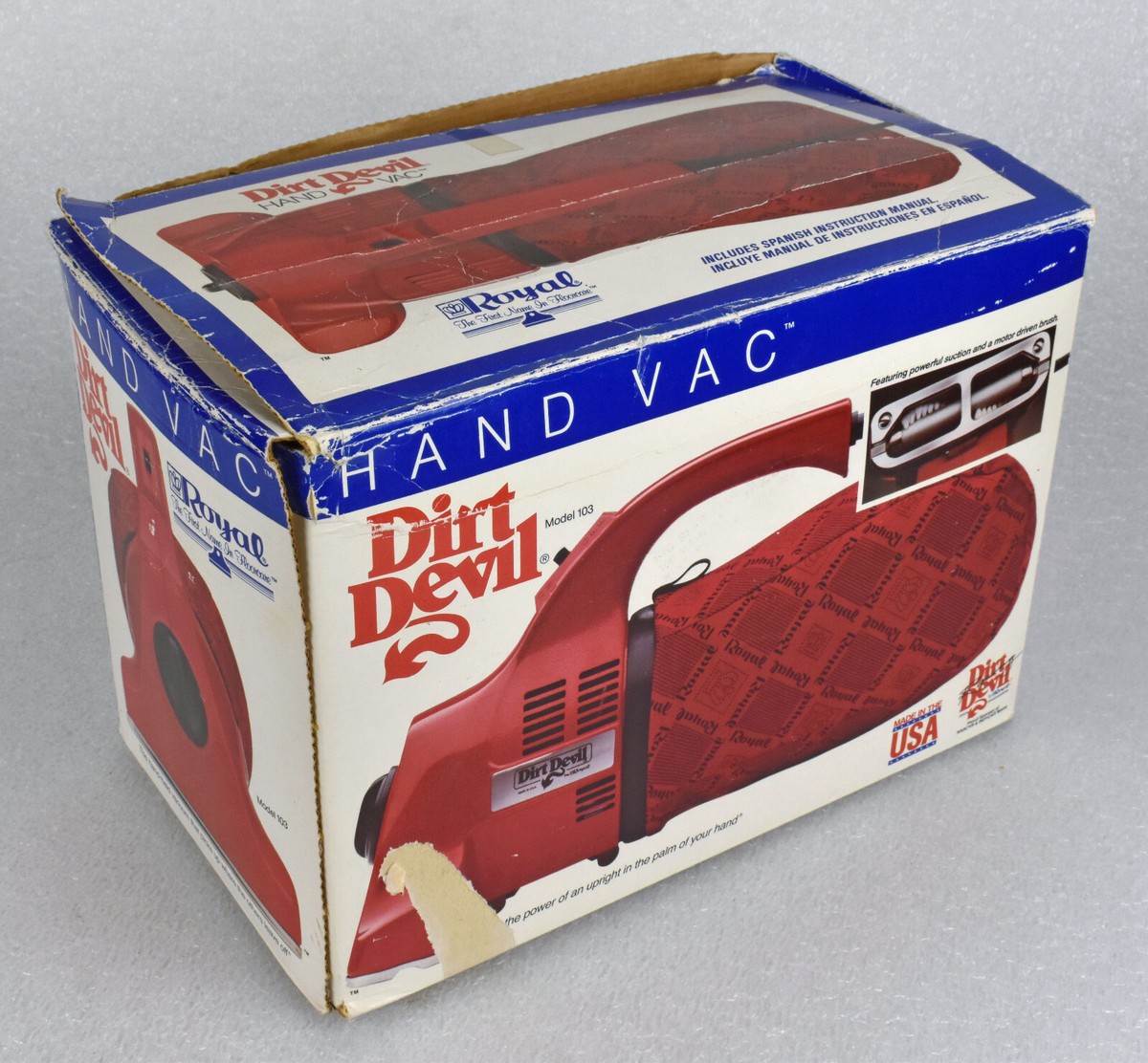 Dirt Devil Hand Vac Corded Vacuum Model 103 Red w/ Box & Manual