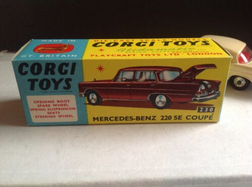Vintage Corgi 230 Mercedes-Benz 200 SE, Cream Red Interior, VNM, Boxed - Picture 7 of 8