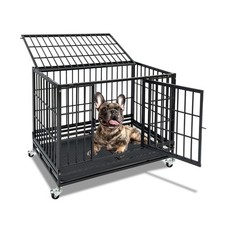 36 Inch Heavy Duty Dog Crate for Medium Dogs, Stackable Dog Cage Kennel with ...
