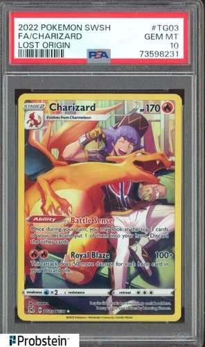 2022 Pokemon SWSH Lost Origin #TG03 FA Charizard PSA 10 GEM MINT