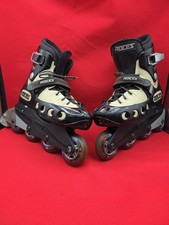 Roces London Inline Skates 6.0 Black-Ceramics Sz US 8.5 UK 5.5 Missing Top Strap