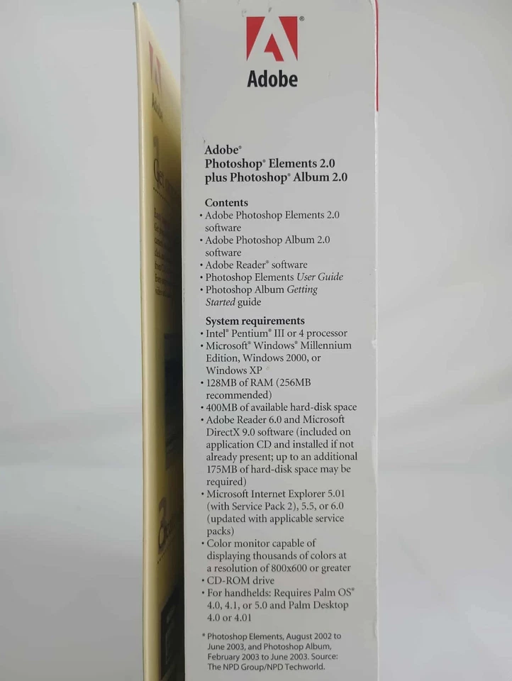 Adobe Photoshop Elements 2.0 PLUS Photoshop Album 2.0 BRAND NEW SEALED NOS - Image 3 of 4