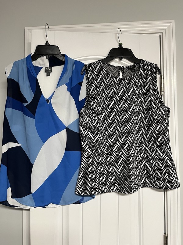 Lot of 2 Women Worthington LOFT Blouse Top Shirt Summer Sleeveless Work EUC