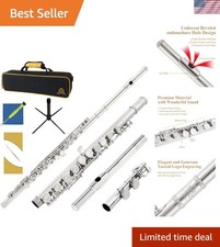 Elegant Closed Hole C Flute - 16 Keys, Polished Cupronickel, All Extras Included