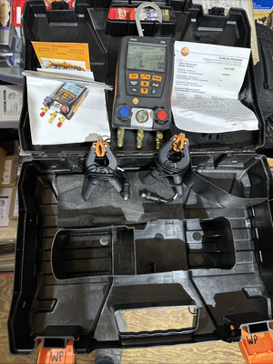 Testo 550 Digital Manifold Kit & Fixed Cable Clamp Temperature Probes-WORKING!