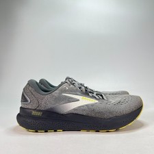 Brooks Ghost 16 Grey Yellow Athletic Road Running Shoes 1104181D040 Men's Size 8