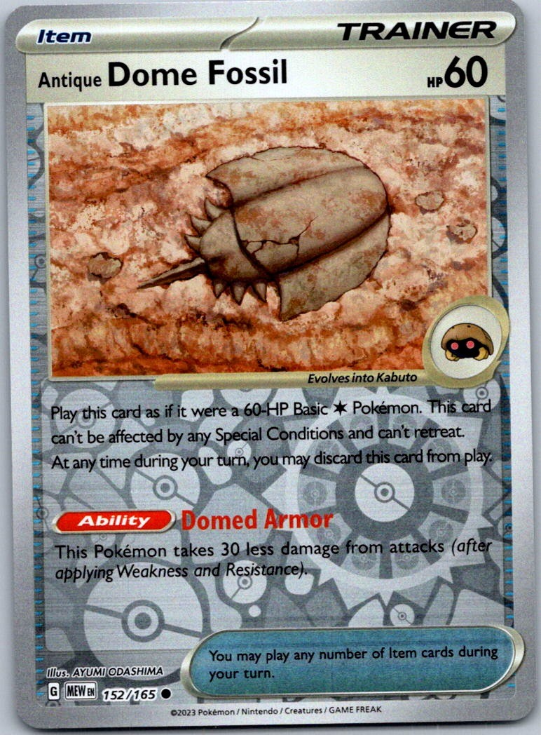 Pokemon Antique Dome Fossil Common SV: Scarlet & Violet 151 152/165 NM Reverse H