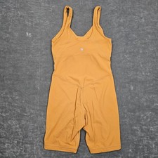 Lululemon Bodysuit Womens 6 Mustard Orange One Piece Unitard Biker Short Yoga
