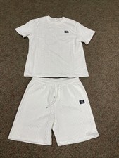 Men's Waffle Knit 2 Piece Shirt and Shorts Textured Set Size XL