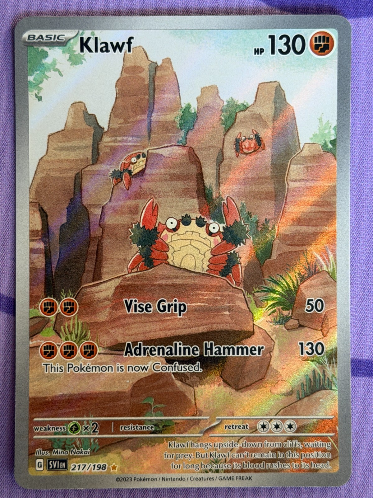 Pokemon TCG Klawf 217/198 Illustration Rare Scarlet Violet Base Near Mint