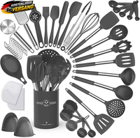 Terlulu KüChenhelfer Set, 34-Teiliges Silikon Kochutensilien Kochbesteck Set, Hi
