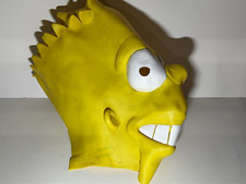 Bart Simpson Yellow Full Head Latex Costume Mask One Size Halloween Adult