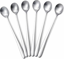 Iced Tea Spoons Set of 6, 6.9 Inch Long Handle Stainless Steel Stirring Spoons