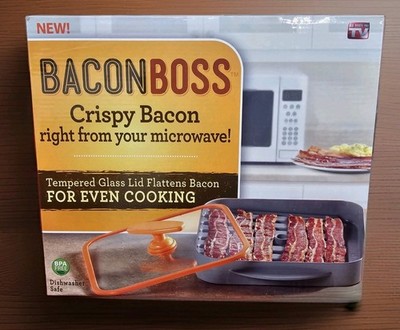 NEW Bacon Boss Microwave Bacon Cooker As Seen on TV NIB Crispy Bacon BPA Free