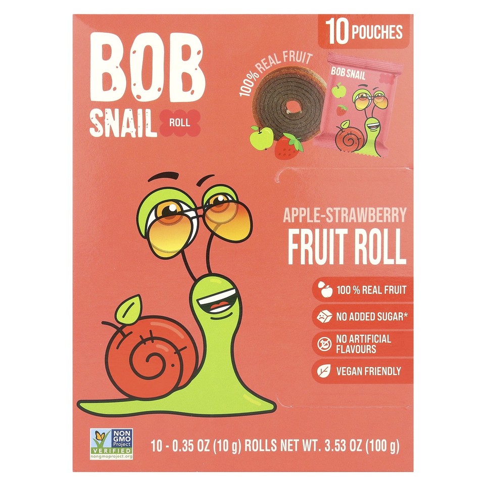 Fruit Rolls, Apple-Strawberry, 10 Pouches, 0.35 oz (10 g) Each