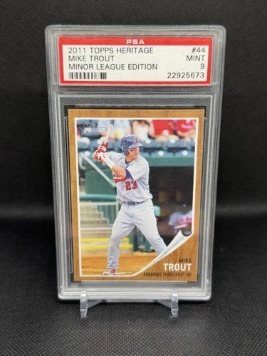 Topps 2011 Heritage Minor League Mike Trout #44 Rookie PSA 9 Baseball Card