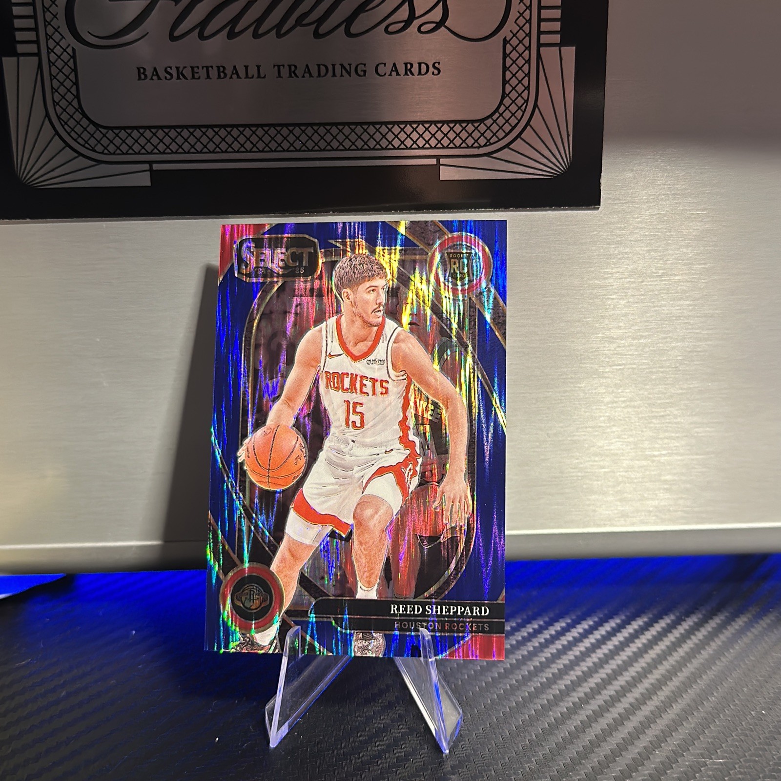 2024-25 Select Reed Sheppard Rookie Courtside blue Tectonic /99 - HOUSTON RC