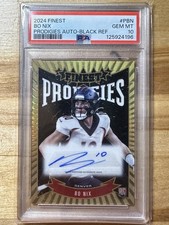 2024 Topps Finest - Prodigies Autographs Bo Nix #P-BN Black Refractor /25  