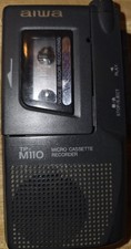 AIWA TP-M110 Micro Cassette Recorder Voice Sensor Recording V-SENSOR w/SALA Case