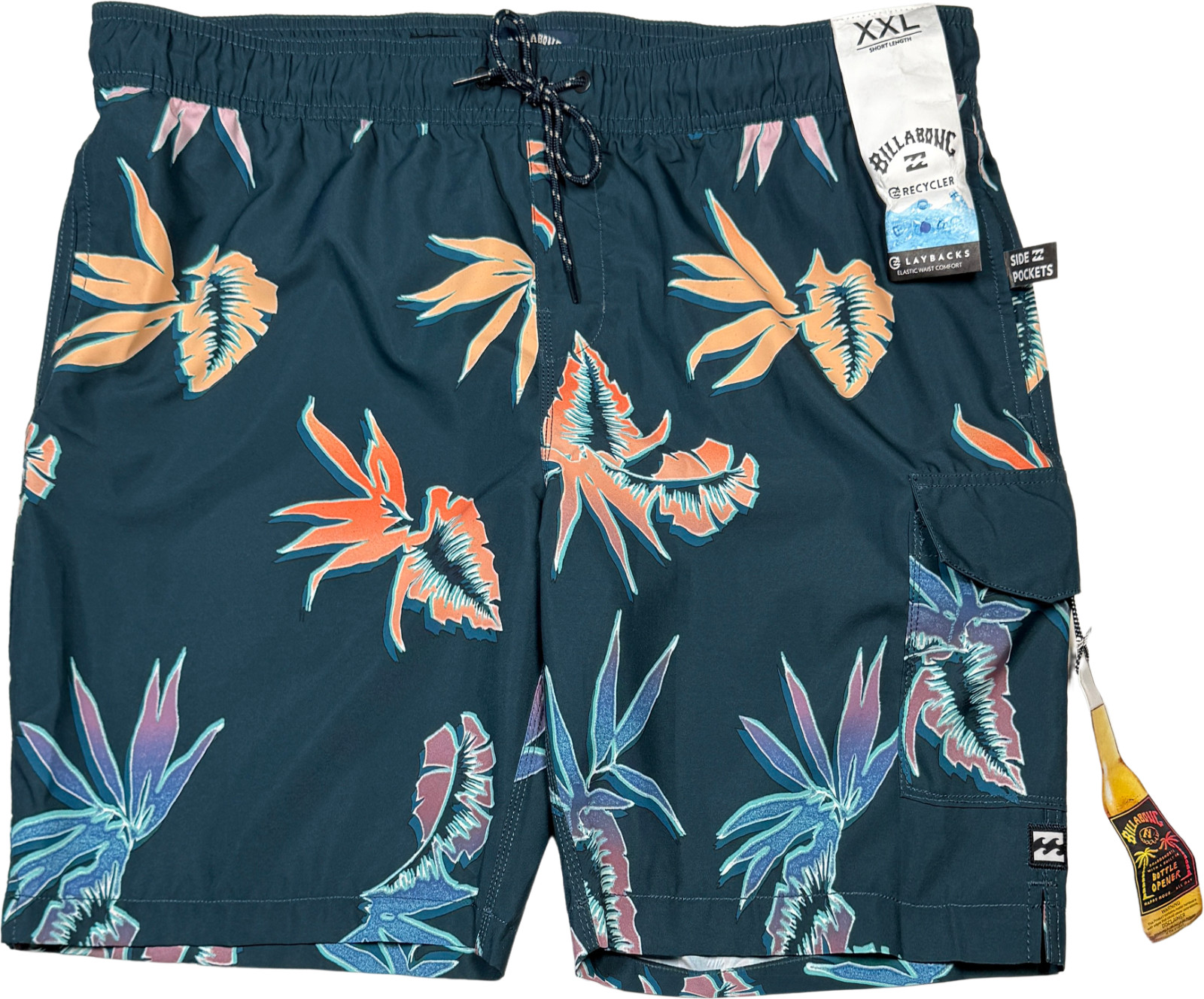 Billabong Layback Volley Board Shorts wBottle Opener - NWT Mens 2XL 47438-H5 5790₽