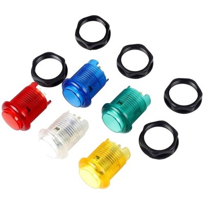 Upgraded Arcade Experience with 5X 30mm LED Push Buttons - Perfect for DIY Kits