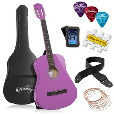 OPEN BOX - 38-inch Beginner Acoustic Guitar Package - Purple, Starter Kit &