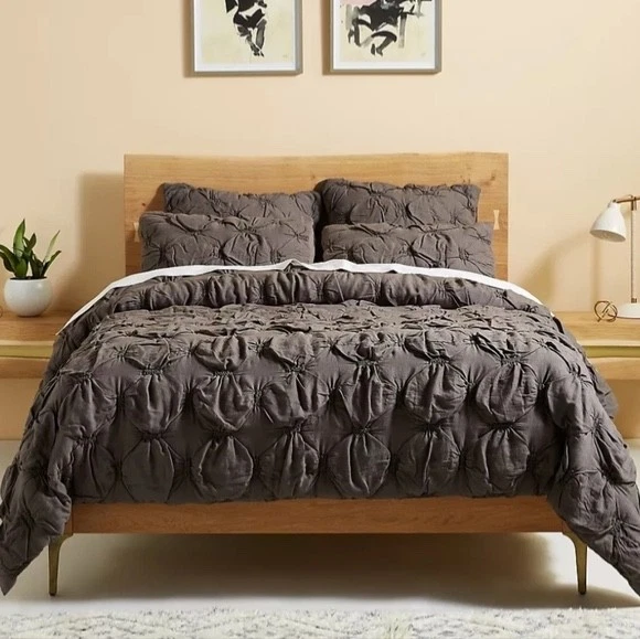 Edredón Elroy Texturizado Tamaño Completo Anthropologie, 2 Fundas Estándar, 2 Fundas Euro Foto 2 de 3