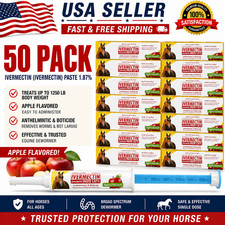 50 Pack New Paste Wormer Horse Dewormer Apple Flavor US Free Shipping 10/2027