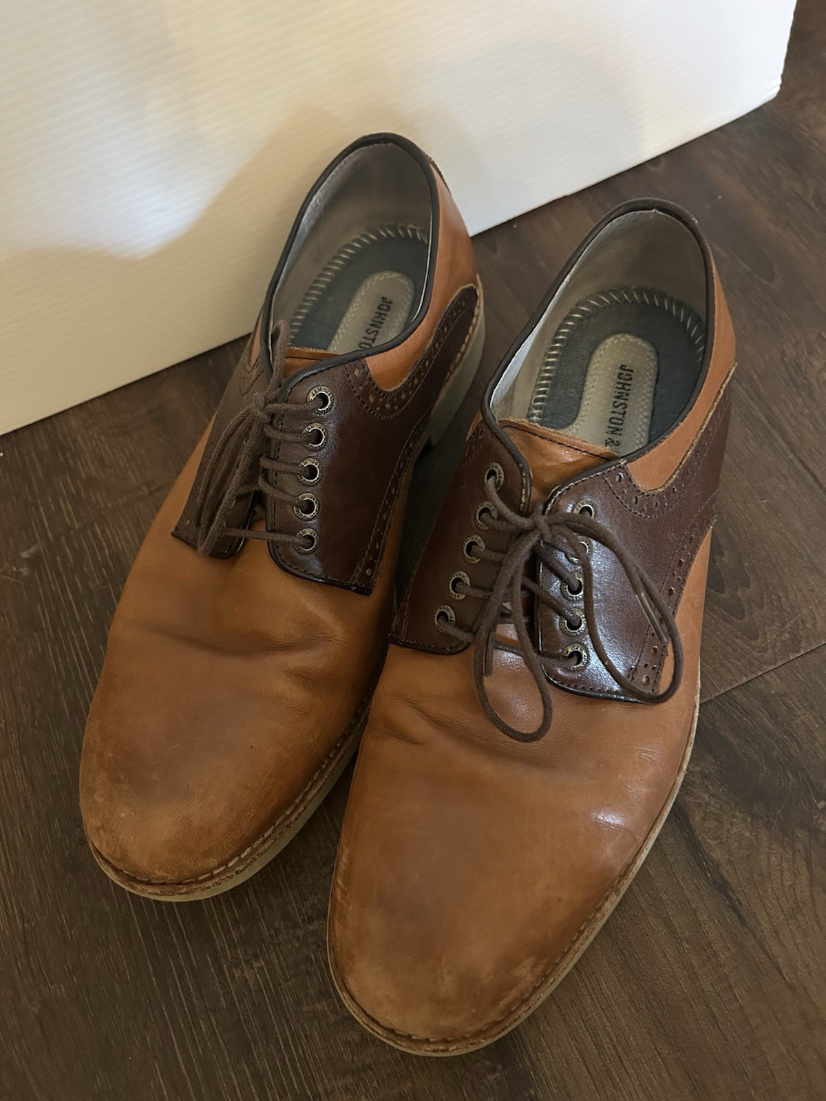 SAOLA Oxford Johnston & Murphy Ellington Flex pelle di pecora pelle marrone uomo taglia 9