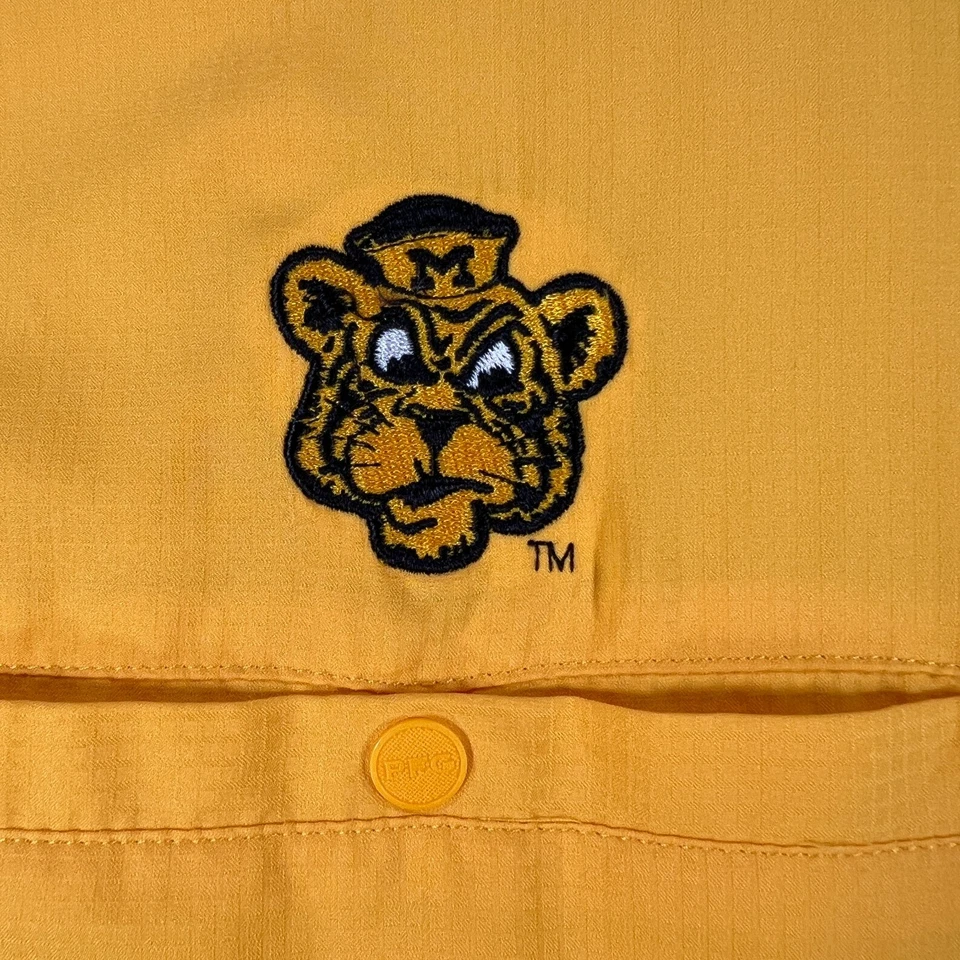 Missouri Tigers Mizzou Shirt Columbia PFG Mens Medium Yellow Button Down SEC - Image 3 of 4