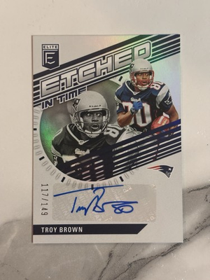 #ad 2023 Panini Donruss Elite Troy Brown Etched in Time Silver Auto 149 Pats 🔥🔥 $18.99