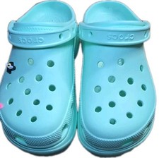 CROCS Shoes Womens 7 Mint Green 3in Platform Classic Bae Clog Contoured Midsole