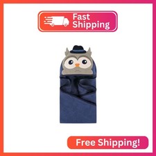 Hudson Baby Unisex Baby Cotton Animal Face Hooded Towel, Mr Owl, One Size