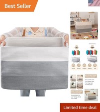 Large Cotton Rope Basket - Gradient Grey