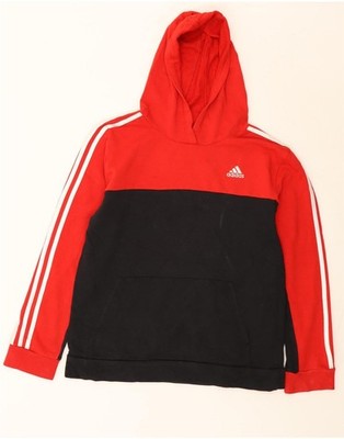 Adidas Mädchen Hoodie Pullover 13-14 Jahre XL Rot Colourblock Baumwolle AU01