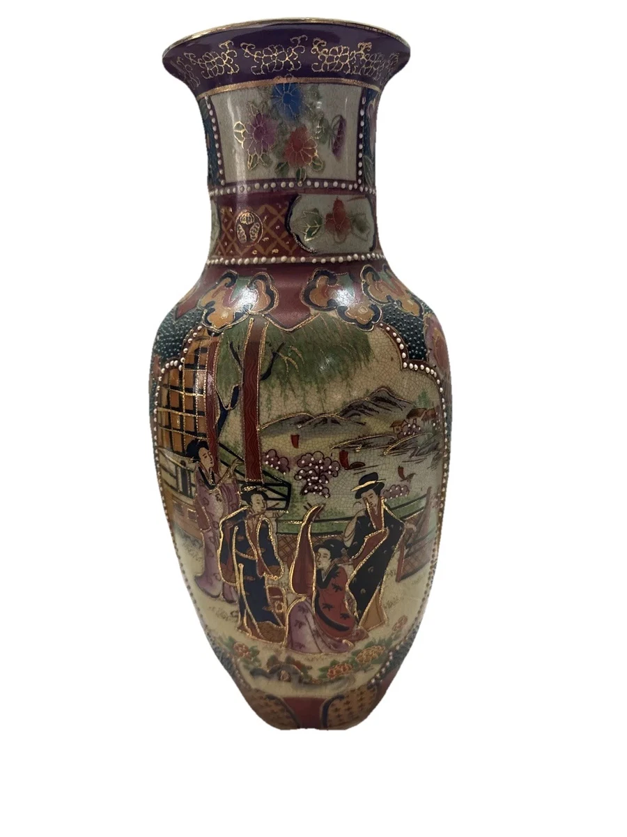 艺妓花瓶日本古董花瓶| eBay