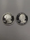 Lot Of 2 - Proof 90% Silver Washington Quarters '92 And '96 - Combine Ship